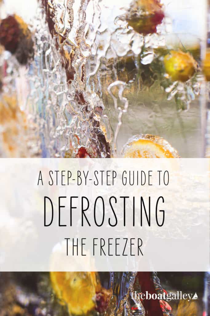 A step-by-step guide of how to quickly defrost a boat refrigerator for improved refrigerator efficiency.