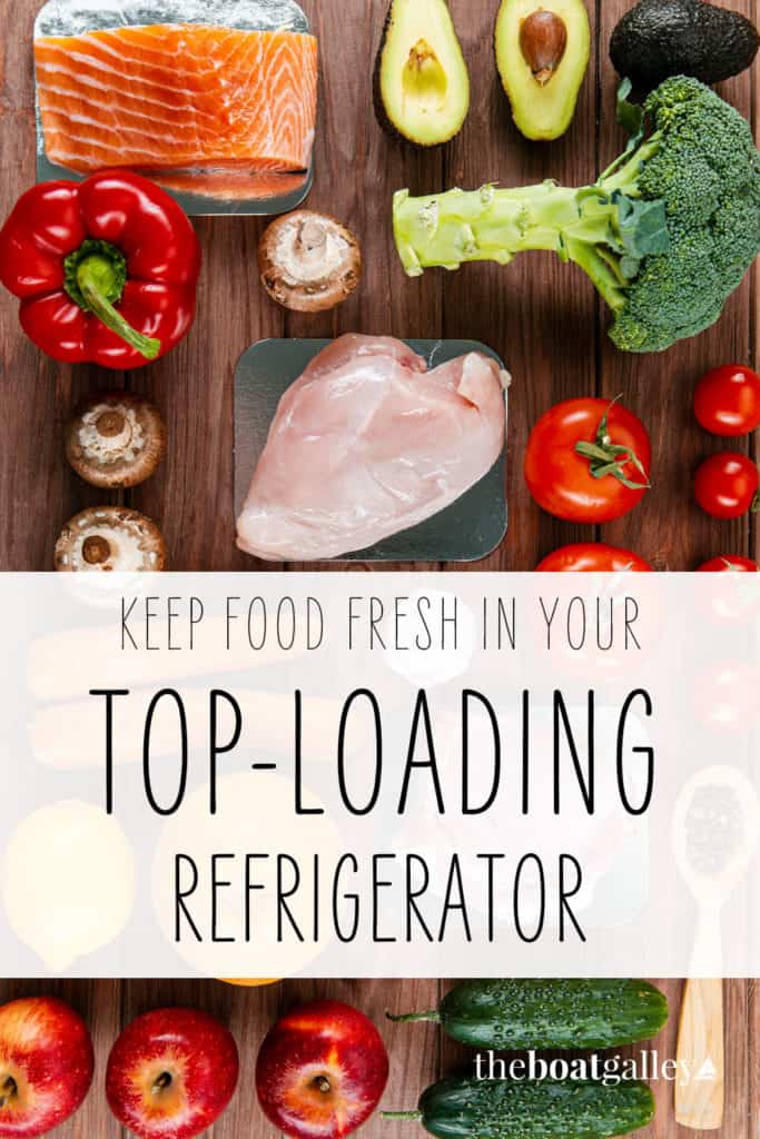 Organizing a top-loading refrigerator Pinterest image