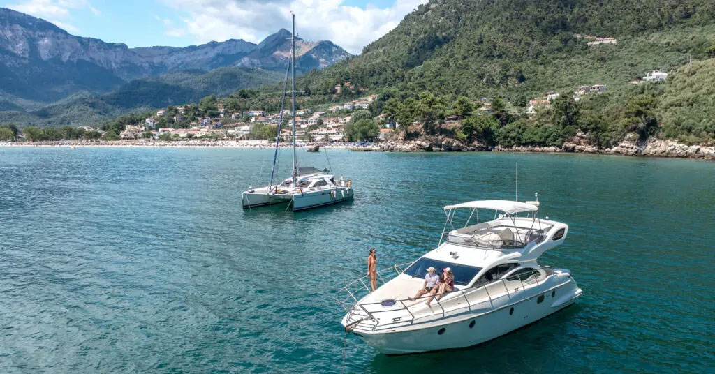 Boats at anchor - charter vacation
