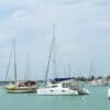catamarans and monohulls at anchor - catamaran or monohull?