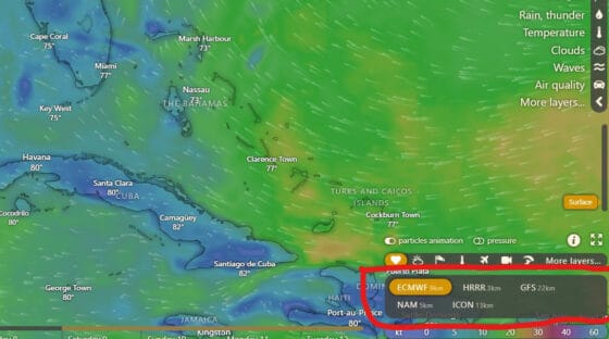 picking weather windows - wind prediction graphic
