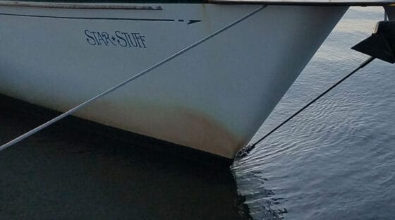 Boat with stain at waterline - ICW boat mustache