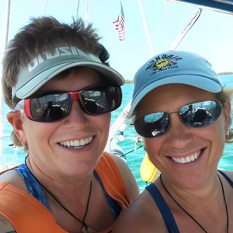 Two women sailors on a boat