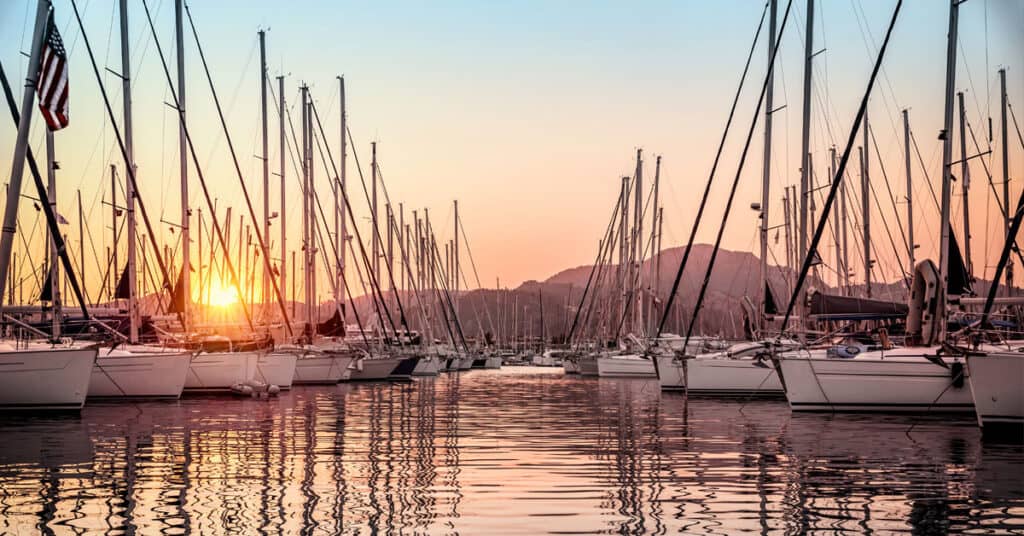 Sailboats in a marina at dawn - redundancy in the galley
