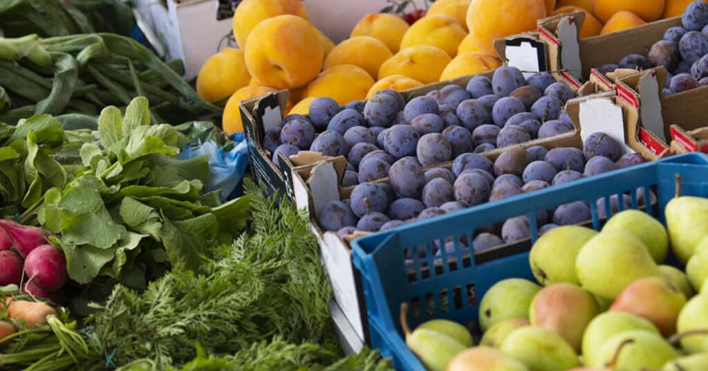 Fresh fruits and vegetables - farmers markets for provisioning