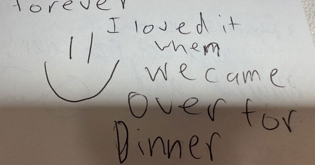 handwriting and a smiley face - guest book for cruisers