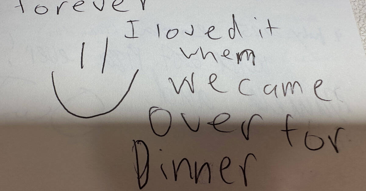 handwriting and a smiley face - guest book for cruisers