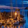 marina at night with sailboats - calculating power needs
