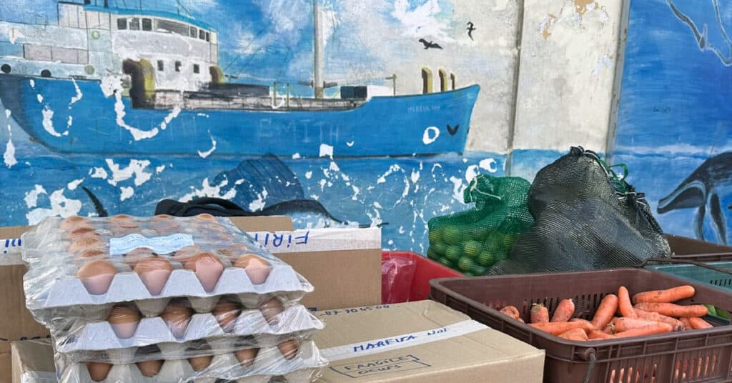 Eggs packed in cellophane - buying from the ship in the Tuamotus