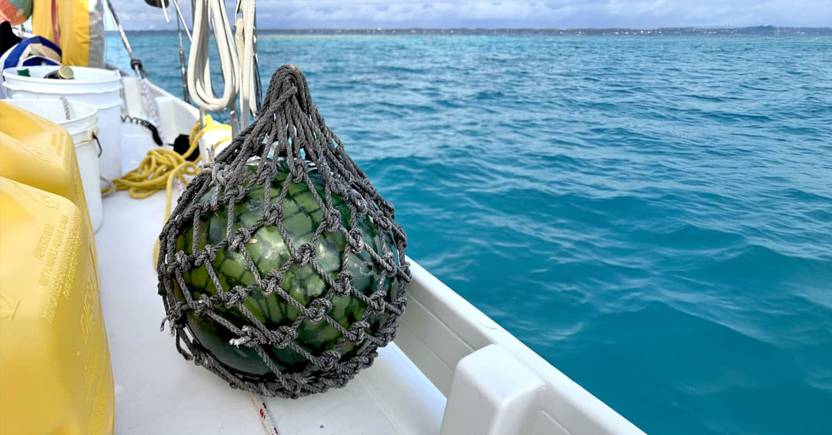 glass float in net - hunting for glass fishing bloats