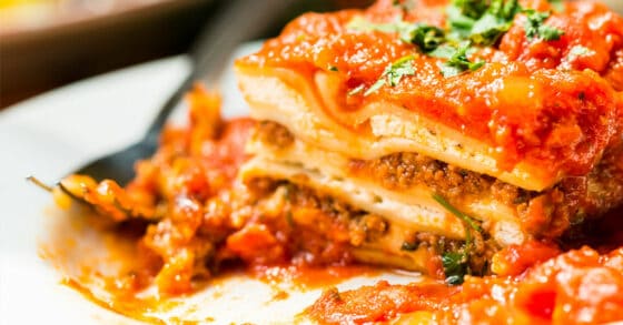 Lasagna in the Omnia Stovetop Oven