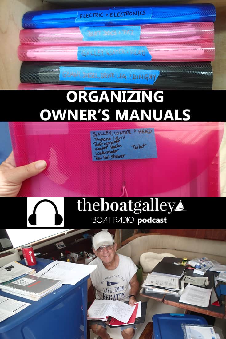 A simple way to organize your boat's (or home's) owner manuals so you can find the one you need quickly when you need it.