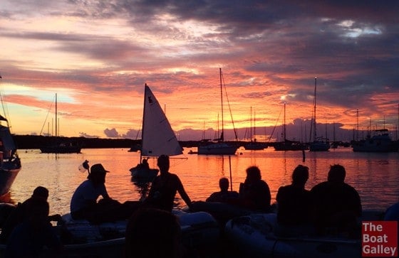 Enjoying a gorgeous sunset with friends