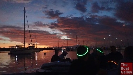 Glow sticks can really enhance a dinghy drift