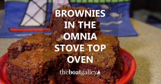 An easy boat-friendly brownie recipe, sized to fit the Omnia Stove Top Oven, with alternate instructions for baking in a conventional oven.