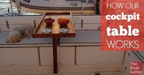 Need a cockpit table for your Gemini catamaran? A previous owner found or made ours, and it works perfectly! Photos to find or make your own.