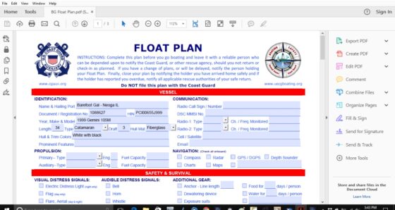 USCG Float Plan