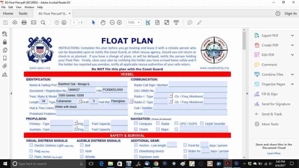 Creating and Leaving a Float Plan The Boat Galley