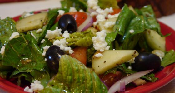 Close up of fresh Greek Salad