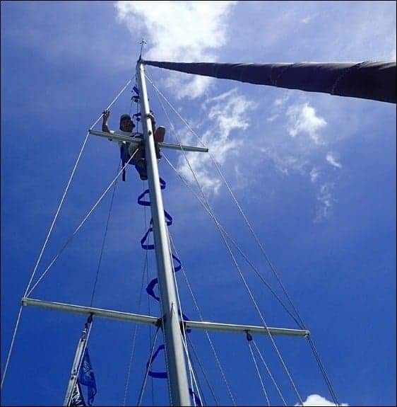 If you have a sailboat, someday you'll have to go up the mast. The easiest gear we've found to use and some tips.