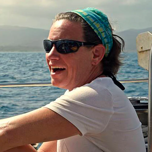 Nica Waters on a cruising boat