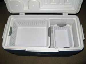 How to Use a Cooler for Food - If you don't have a refrigerator, you can store a lot of fresh produce in a cooler with these tips on how to set up the cooler so all the food isn't in the melt water.