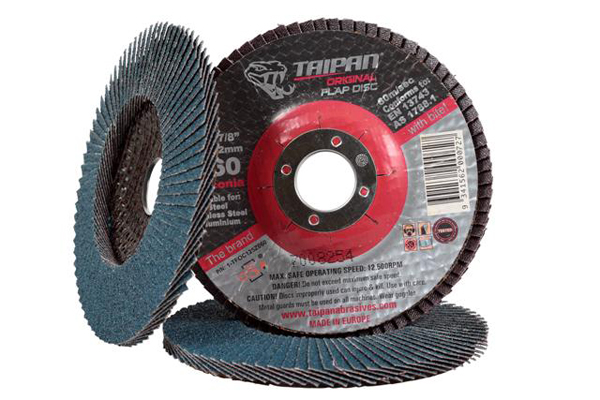 Flap disk grinding wheel used to grind out fiberglass around thru-hull before filling